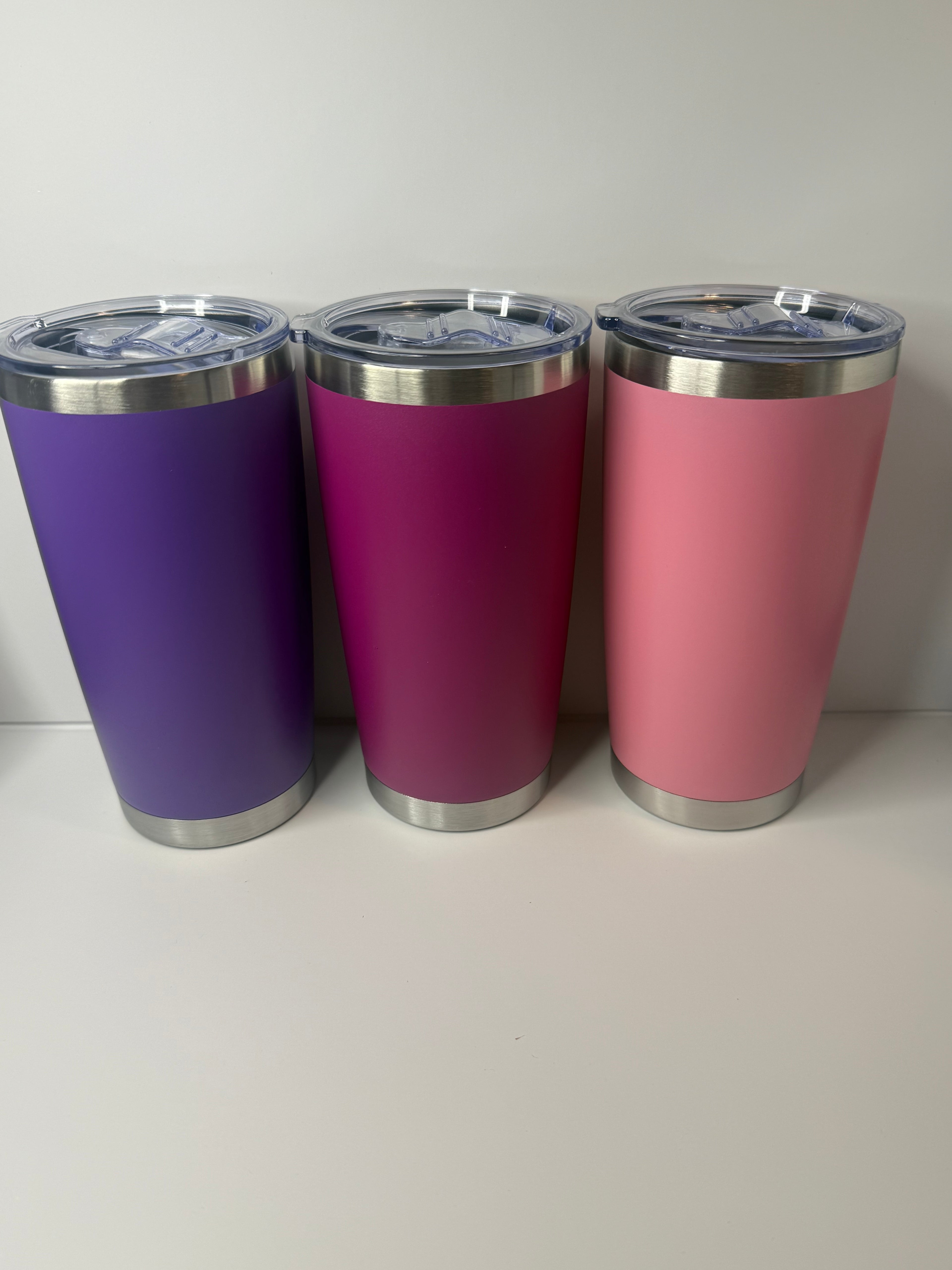 20oz Stainless Steel Tumbler W/ Clear Straws