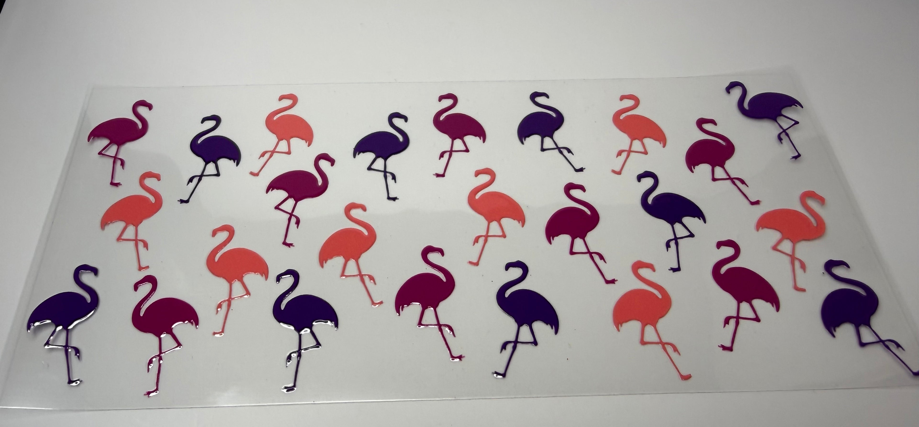 #97- PINK AND PURPLE FLAMINGOS