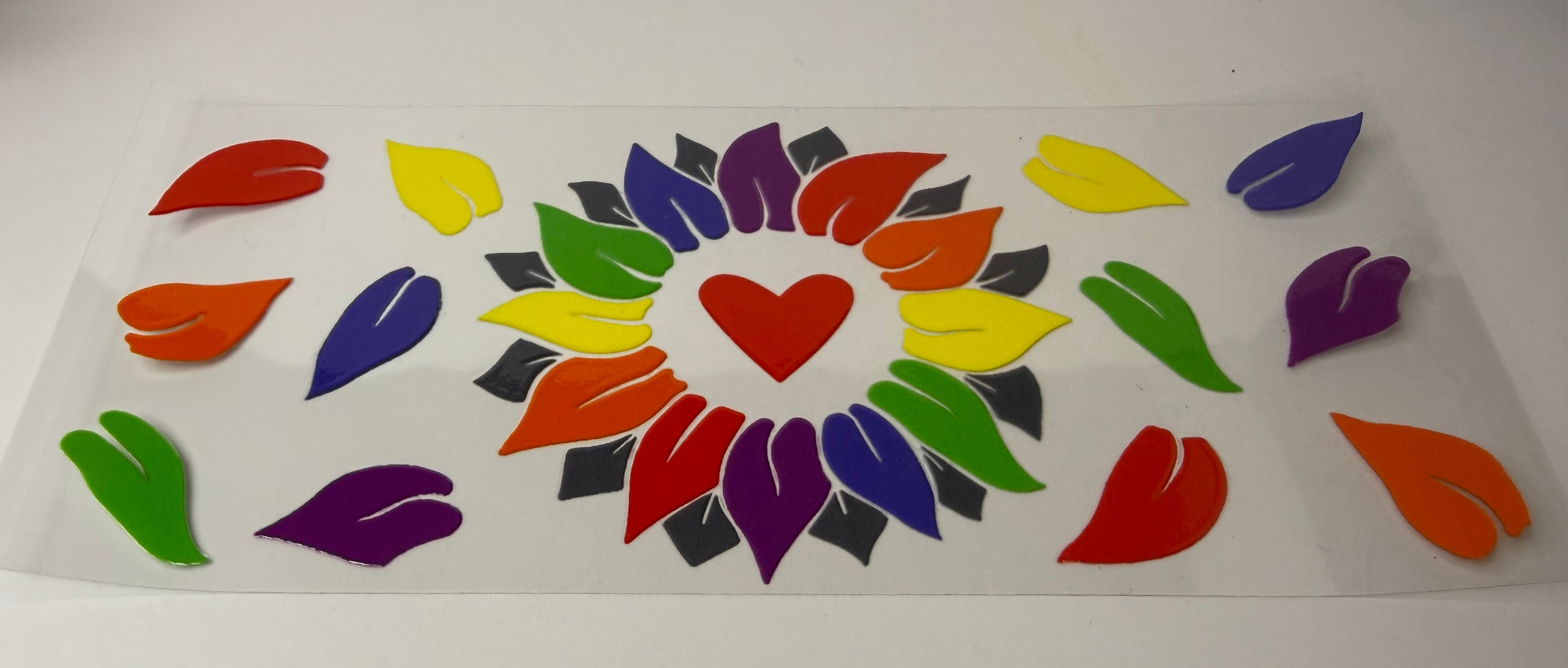 #241- RAINBOW HEART FLOWER