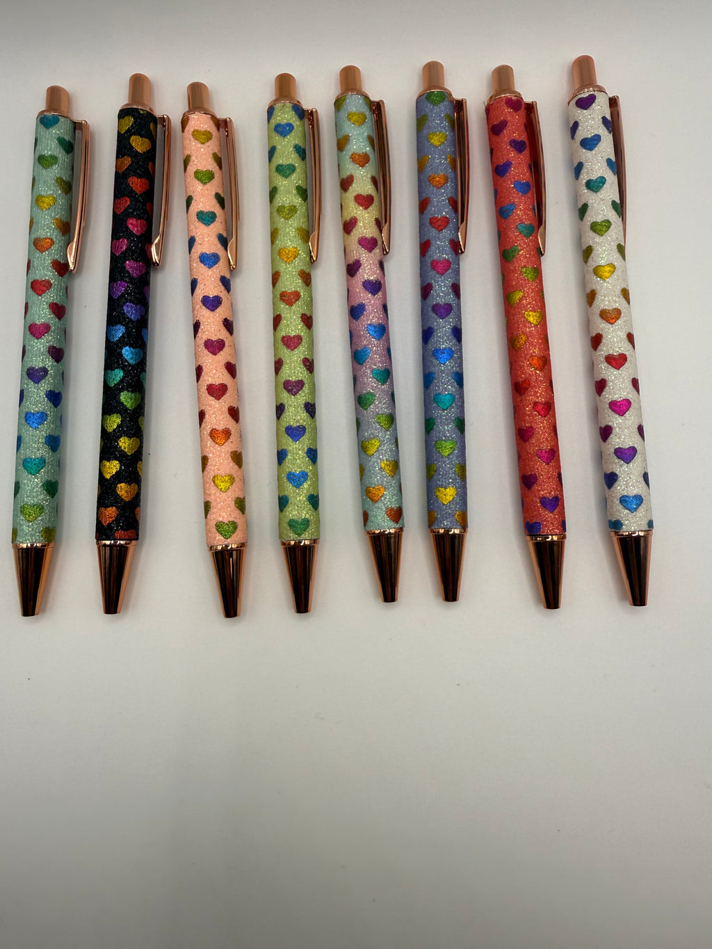 HEART PATTERN GLITTER DESIGNED INK PENS