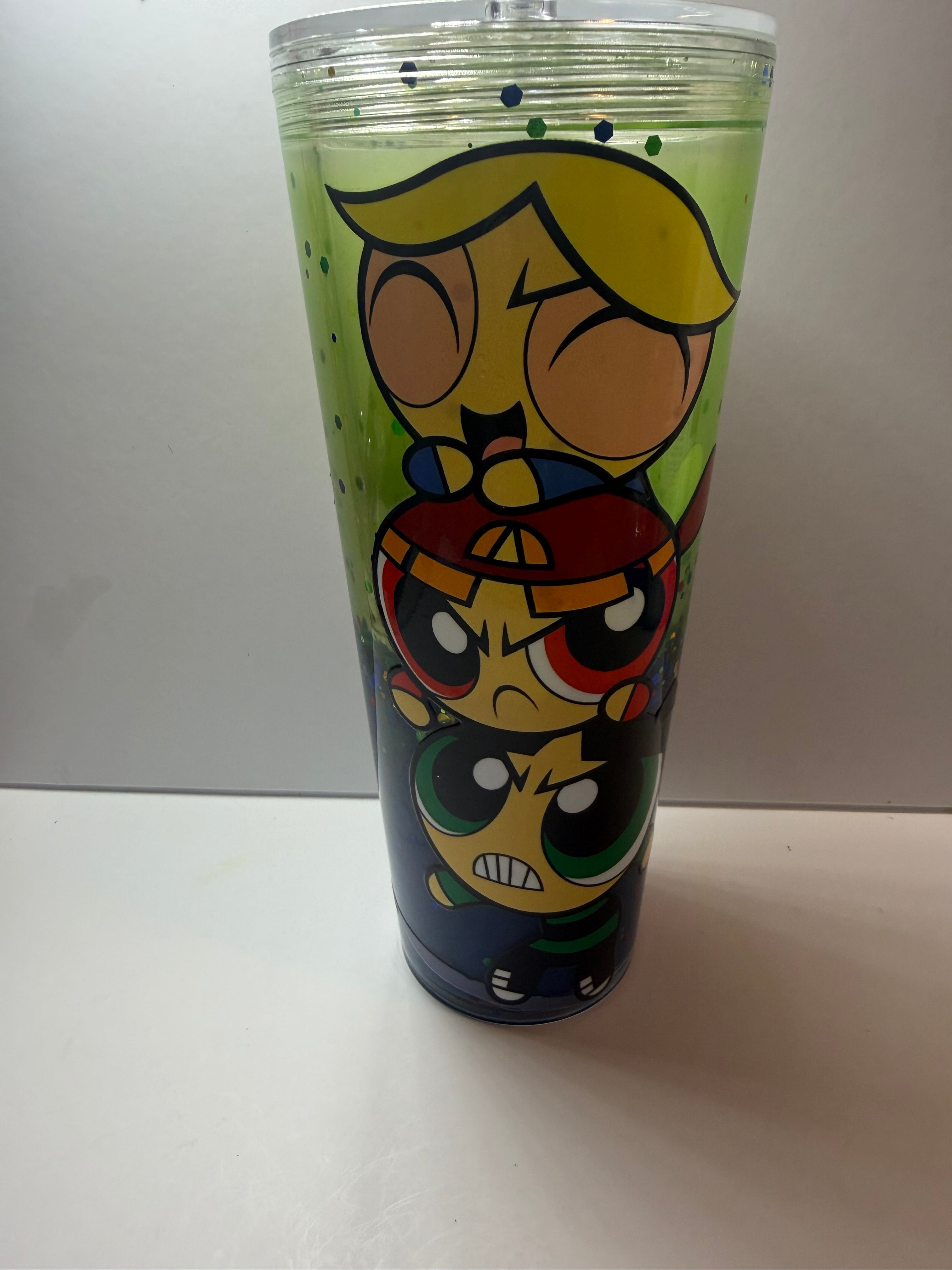 Pre-Made PowerPuff Girls Lava Acrylic 24oz w/ matching straw