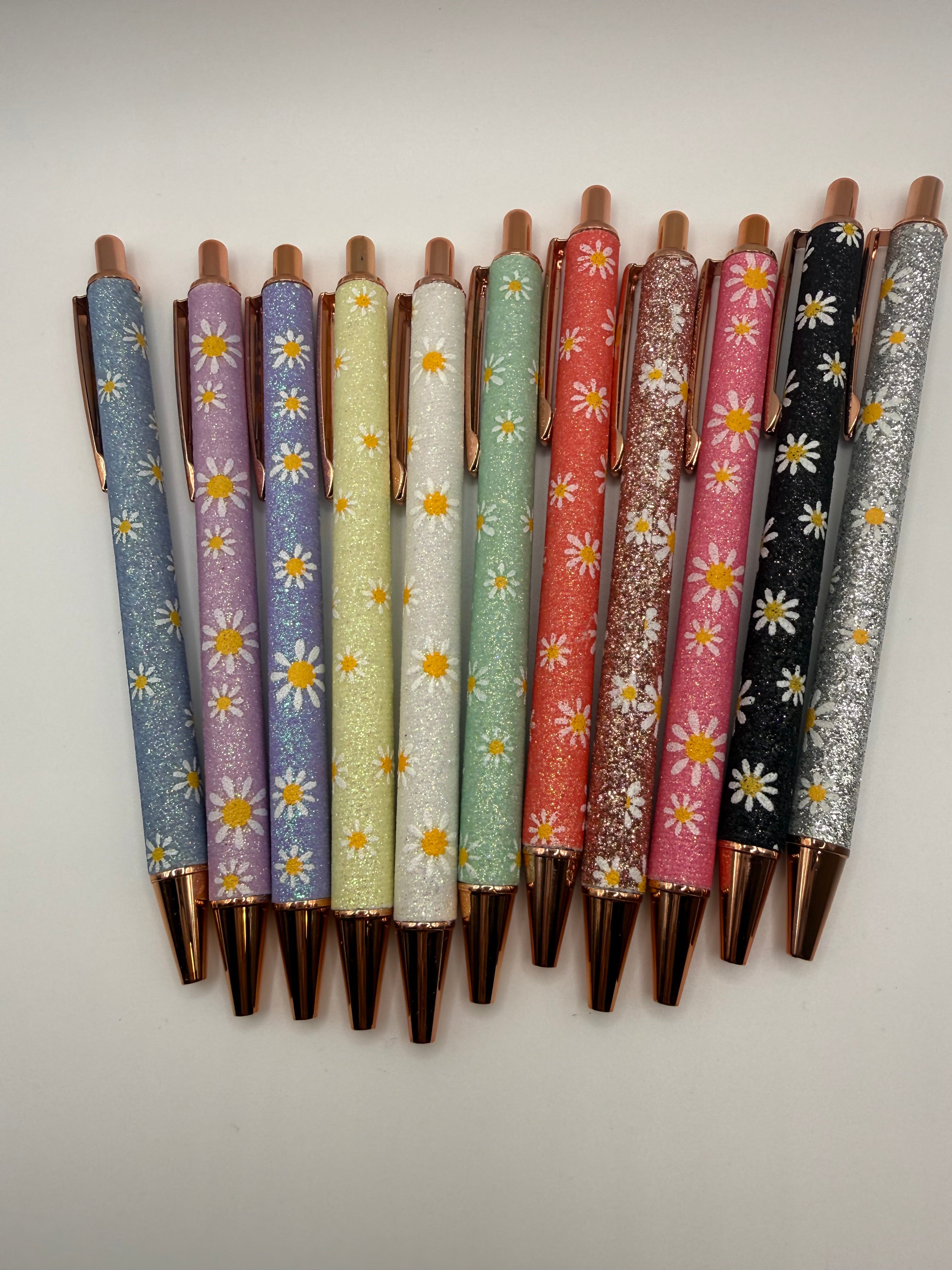SUNFLOWER GLITTER DESIGNED INK PEN