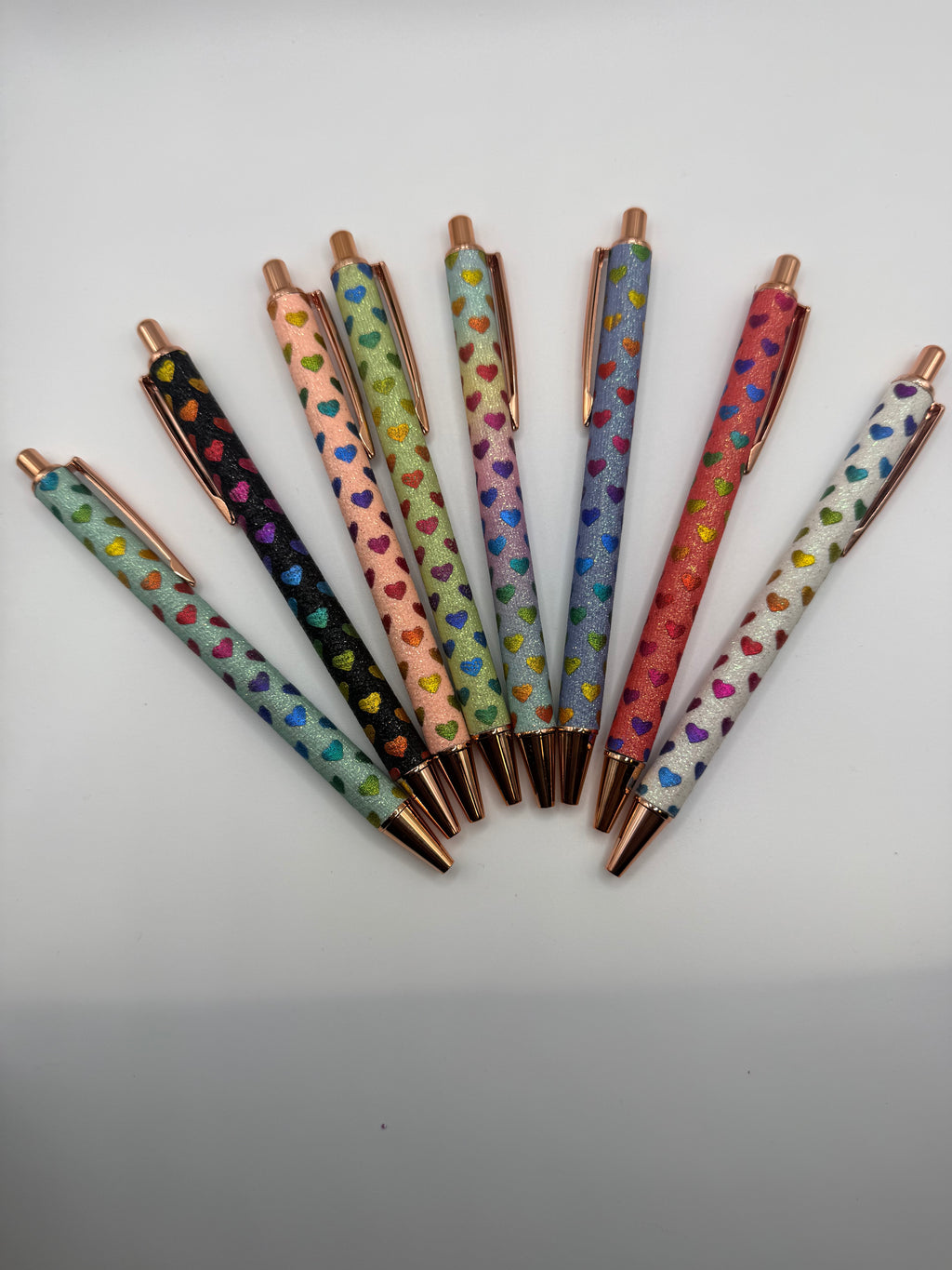 HEART PATTERN GLITTER DESIGNED INK PENS