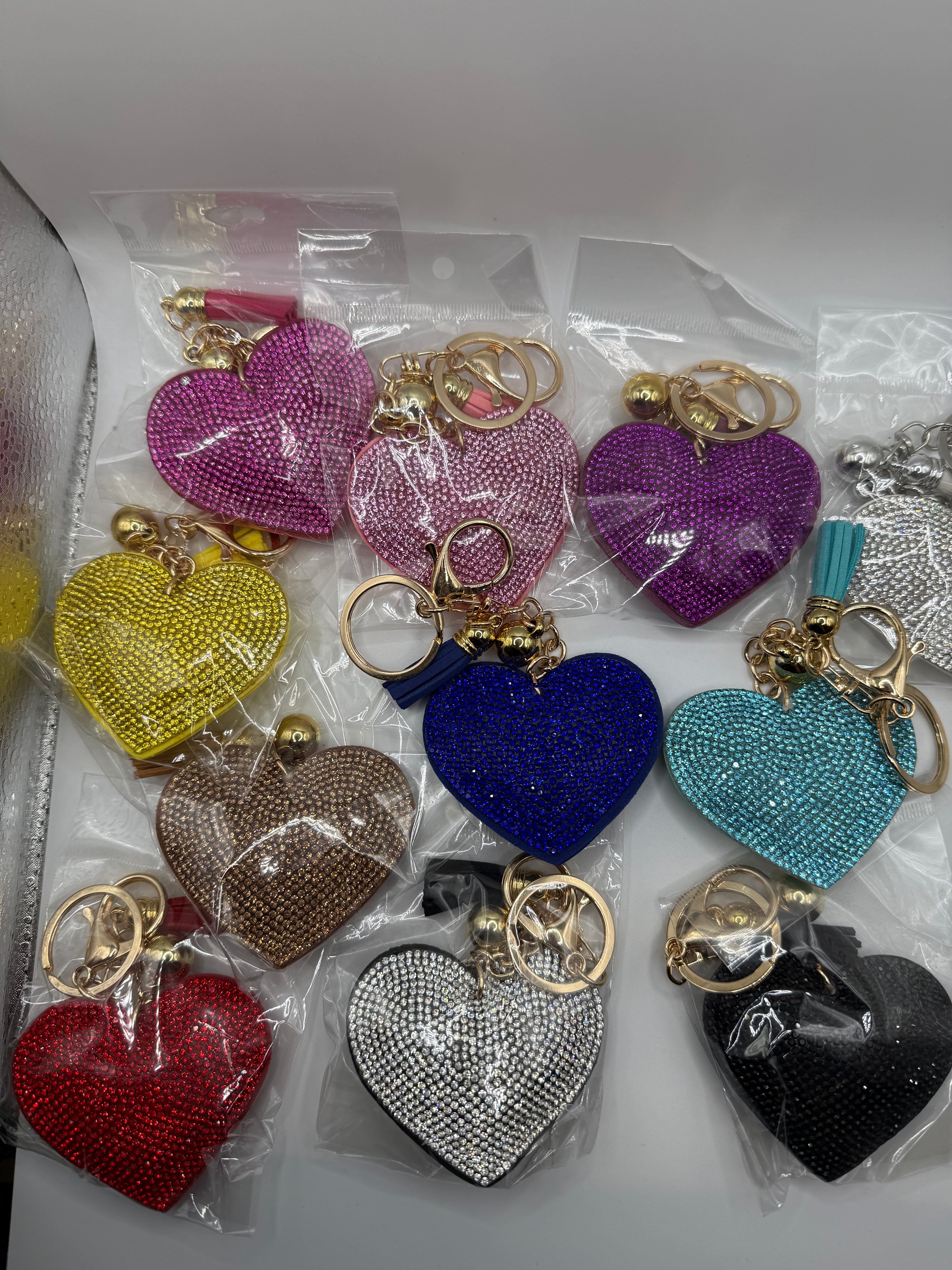 DIAMOND HEART KEYCHAINS
