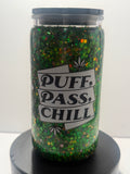 PRE-MADE ACRYLIC 420 GLITTER CUP/ W BLACK STRAW THAT MATCHES LID