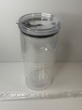 18oz Acrylic Snow Globe Tumbler W/ Matching Clear Straw