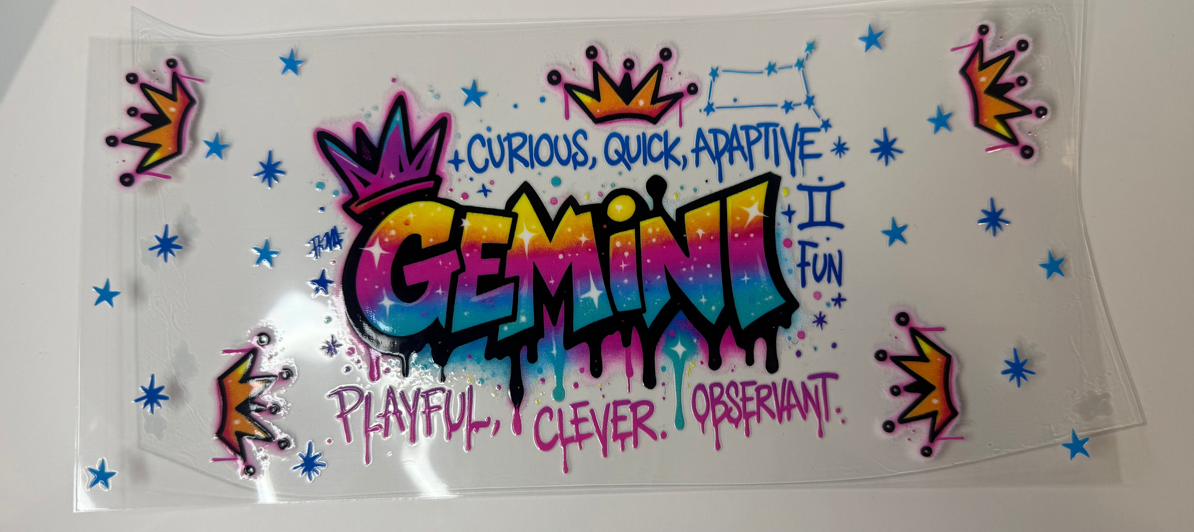 #443-AIR BRUSH RETRO ZODIAC SIGNS, ASTROLOGY