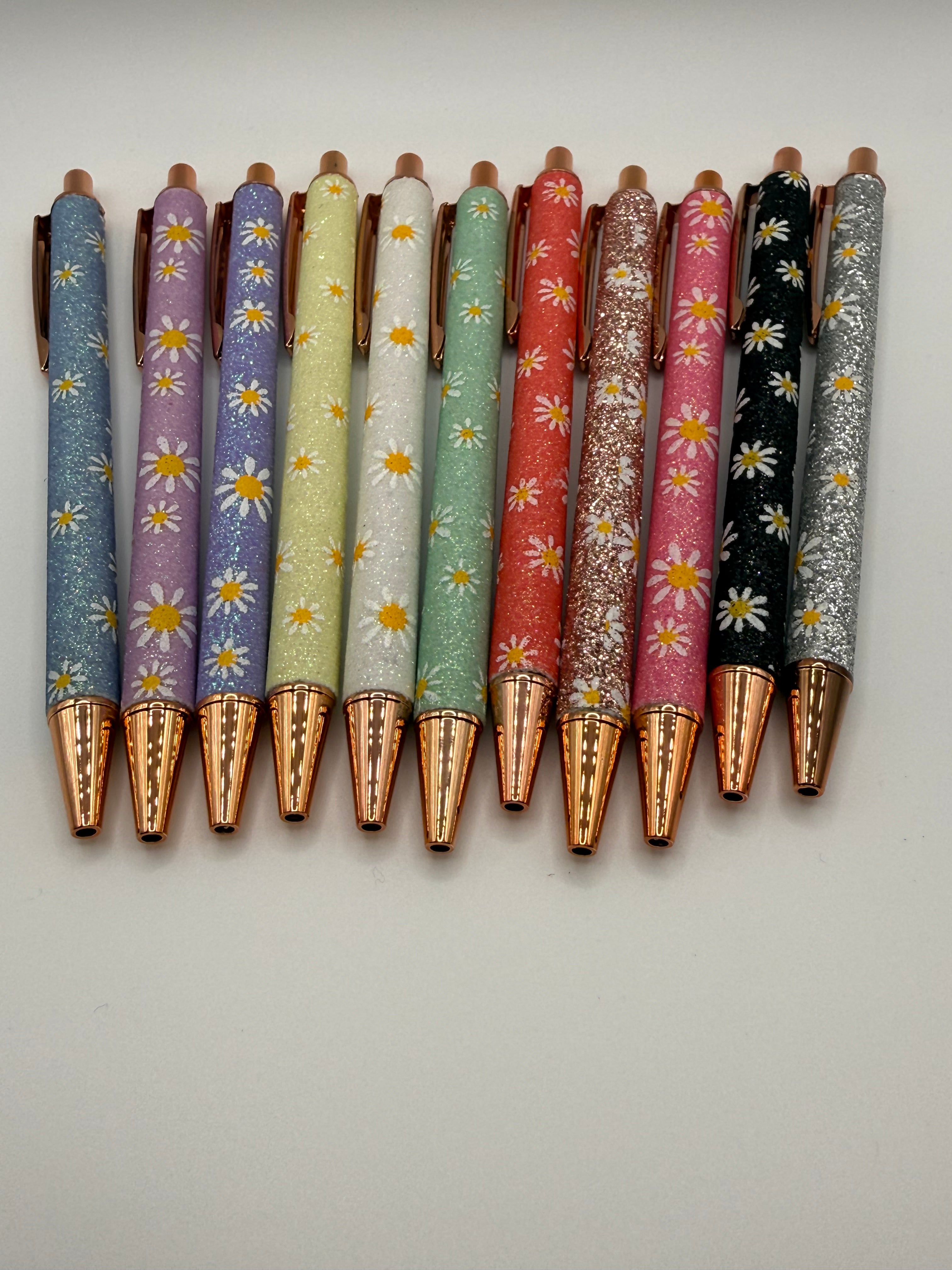 SUNFLOWER GLITTER DESIGNED INK PEN