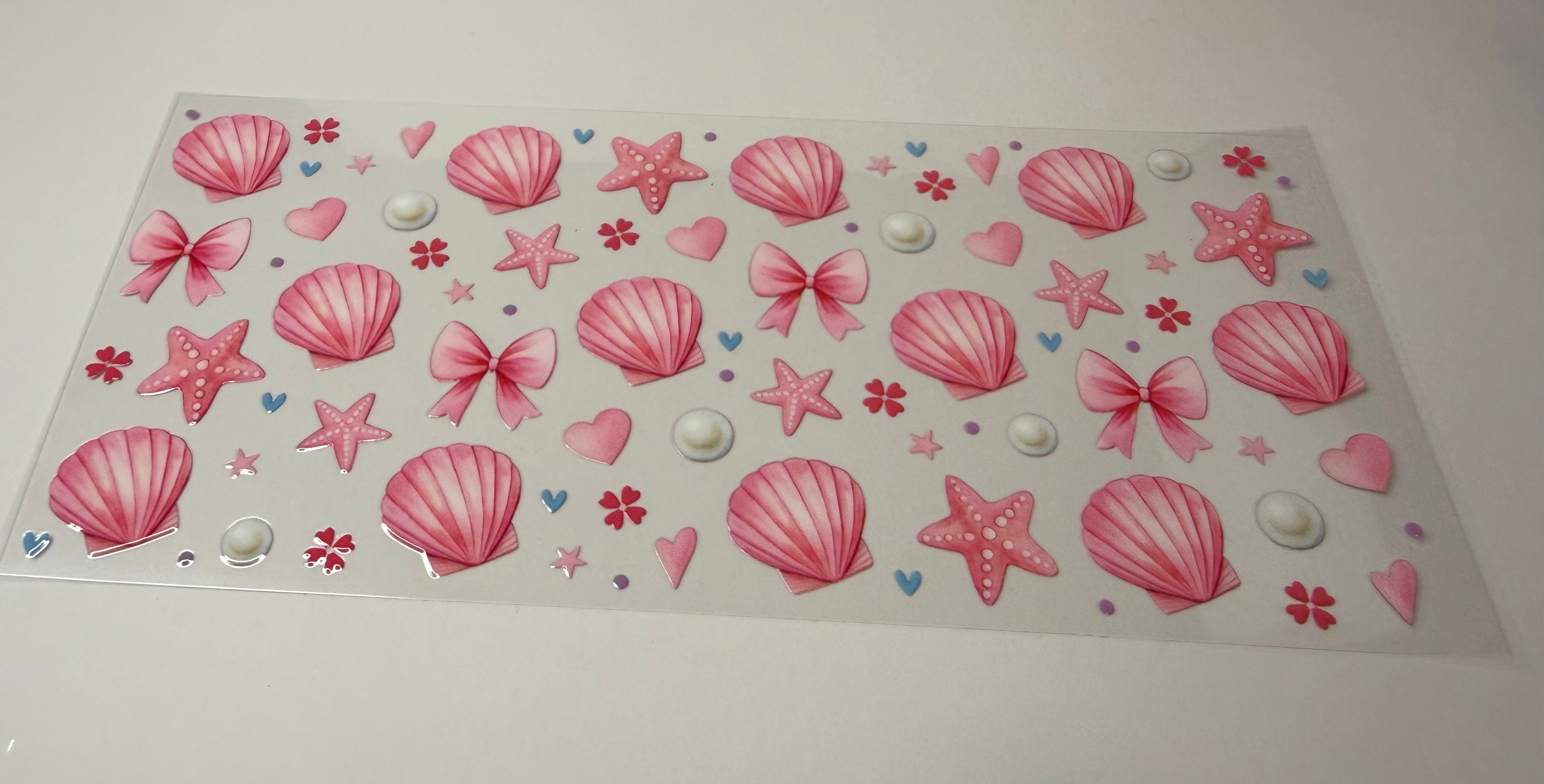 #399- PINK SEASHELL AND STARFISH