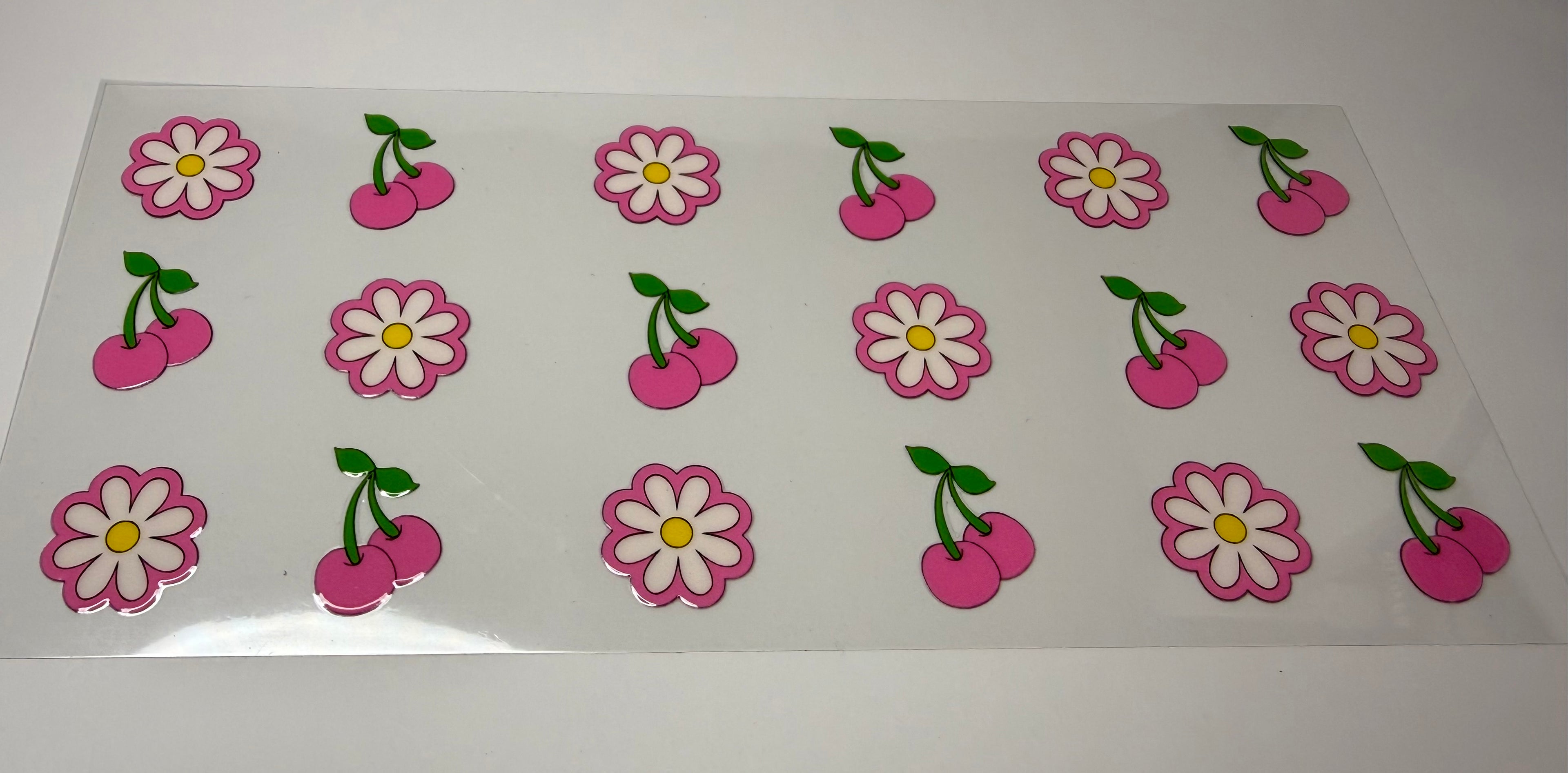 #101-PINK CHERRY/WHITE FLOWERS