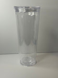 24oz Acrylic Snow Globe Tumbler w/ Matching Clear Straw