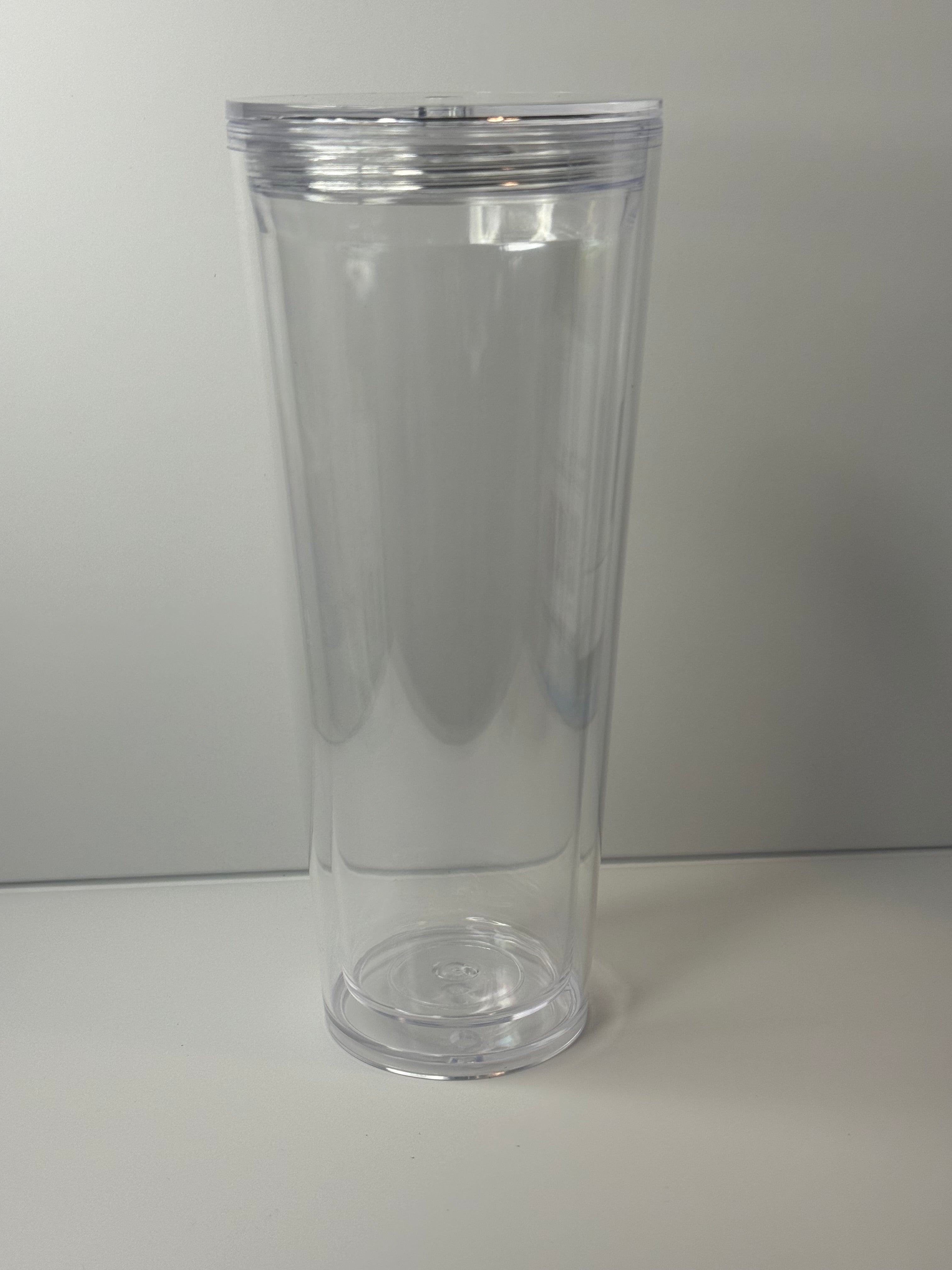 24oz Acrylic Snow Globe Tumbler w/ Matching Clear Straw