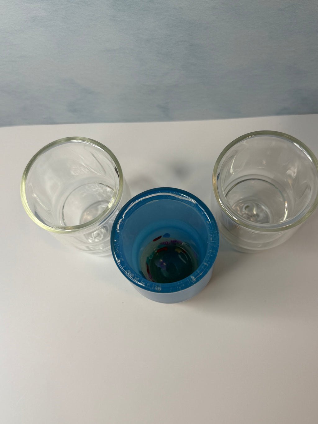 3oz Shot Glass, Snow Globe W/ Clear Straw