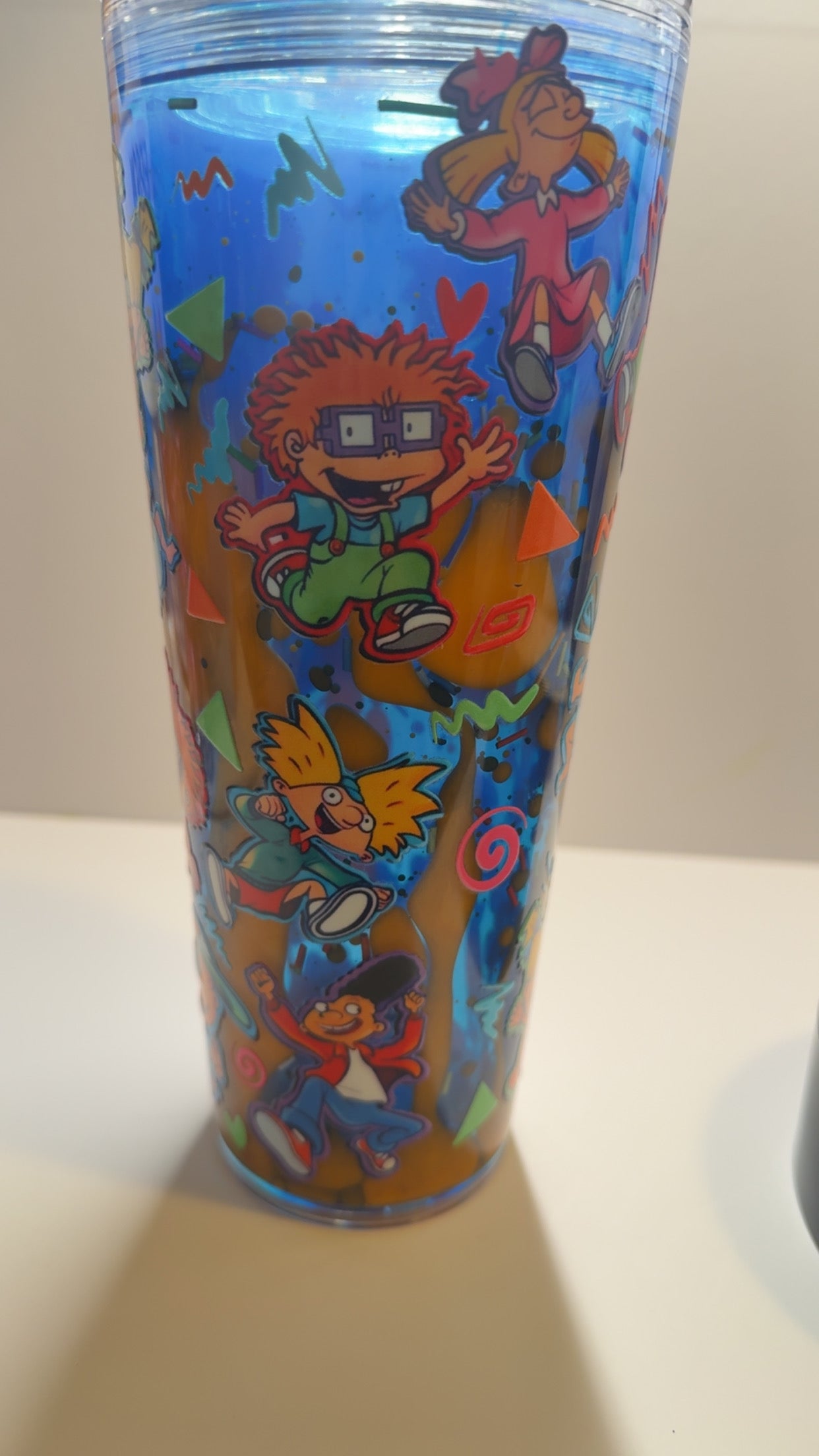 PRE-MADE LAVA 24OZ (RUG-RATS) TUMBLER W/CLEAR STRAW