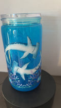 16oz  UNDER THE SEA SNOW GLOBE CUP W/ MATCHING CLEAR STRAW