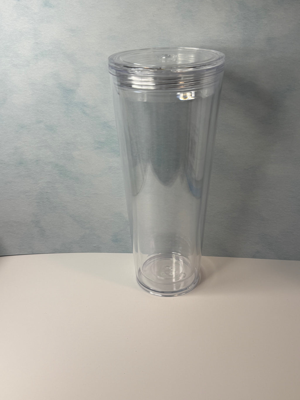 24oz Acrylic Snow Globe Tumbler w/ Matching Clear Straw