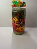 PRE-MADE BEAUTY AND THE BEAST DRY GLITTER ACRYLIC TUMBLER W/MATCHING STRAW