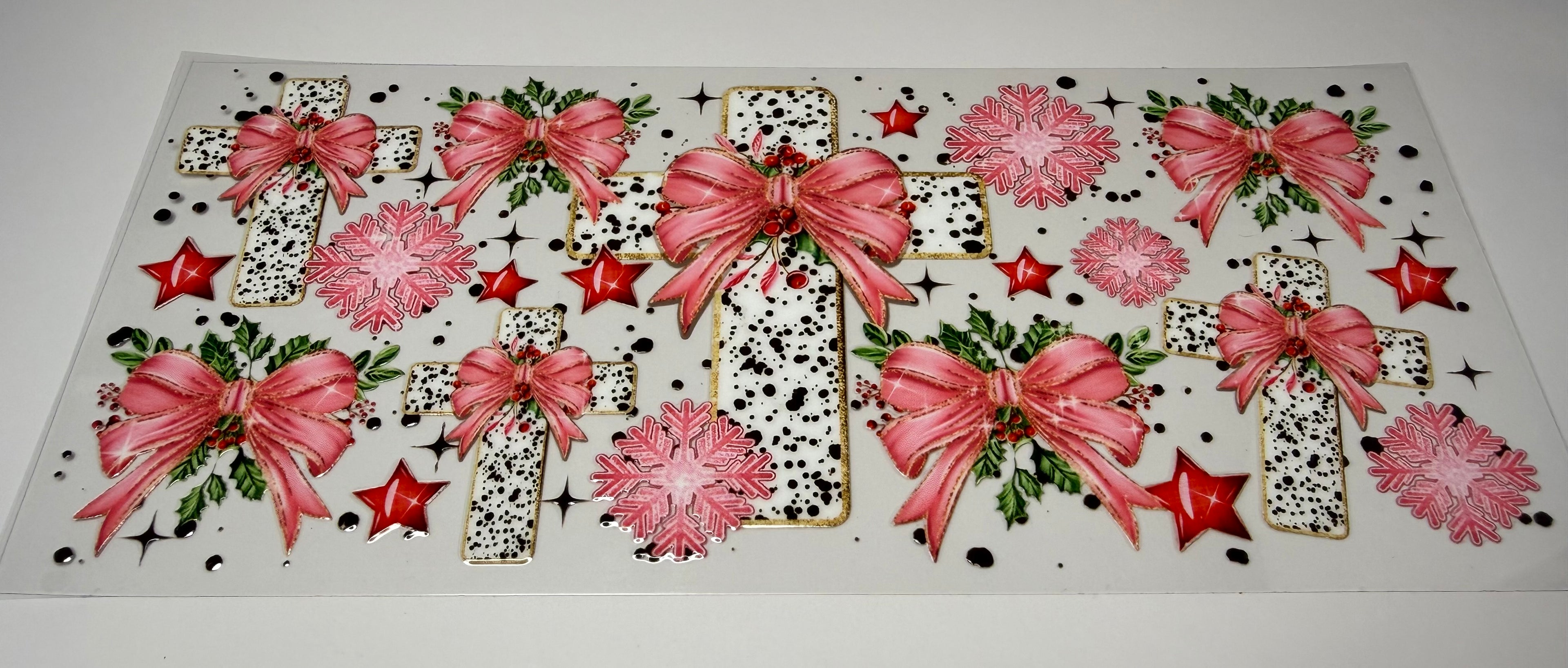 #78- CROSS AND PINK BOWS