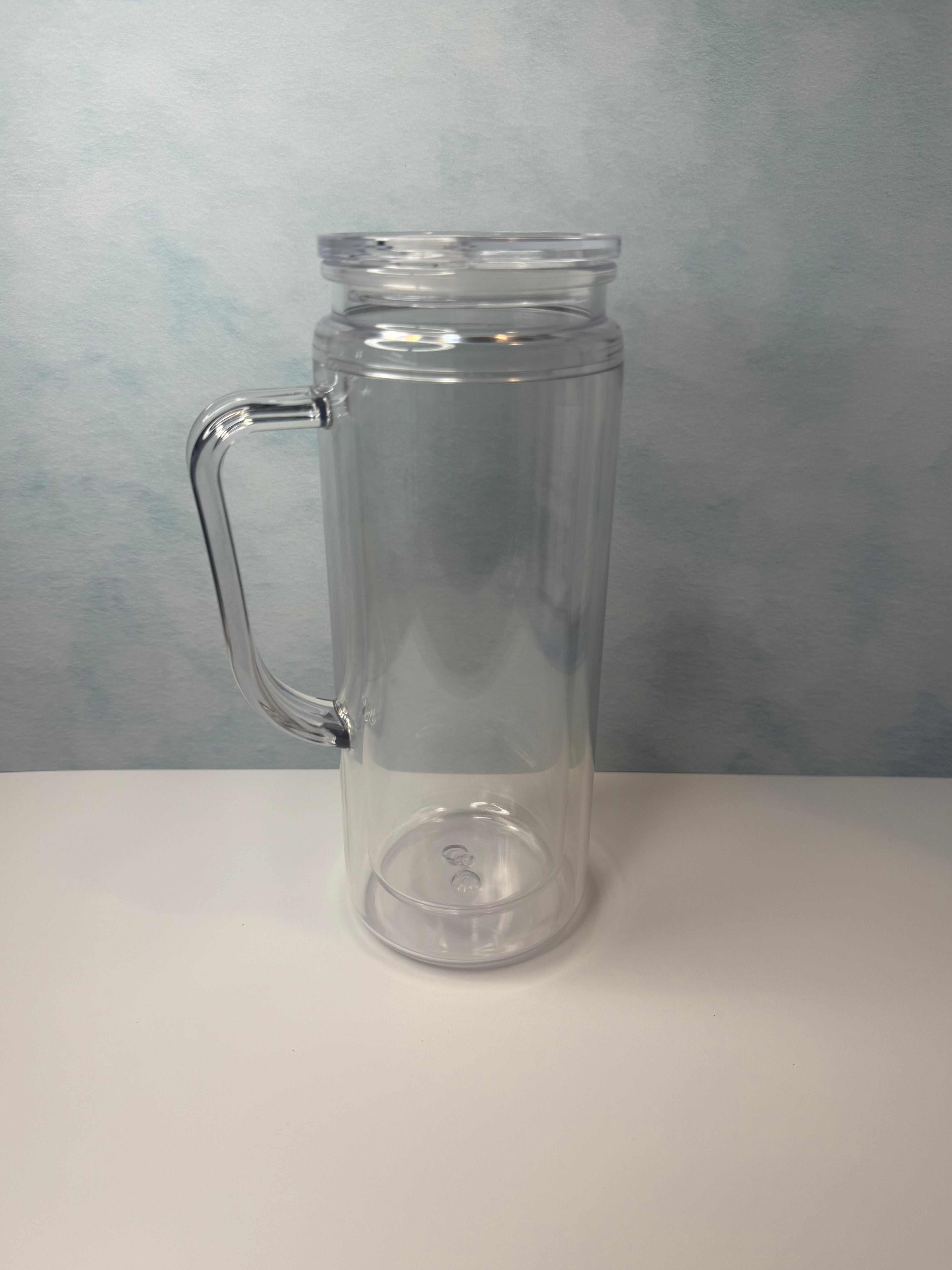 20oz Acrylic Snow Globe/ With handle and Clear Straw