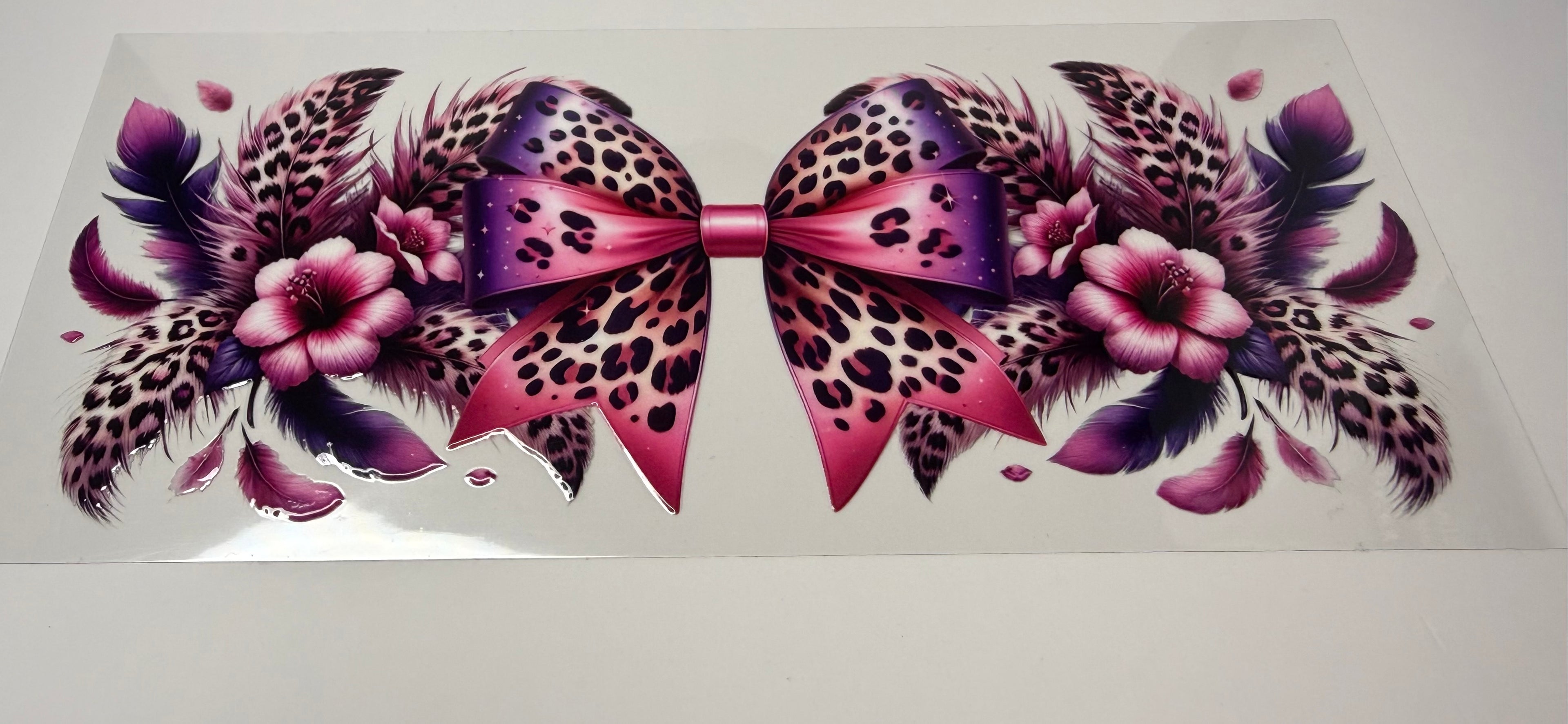 #99- CHEETAH PURPLE AND PINK BOW