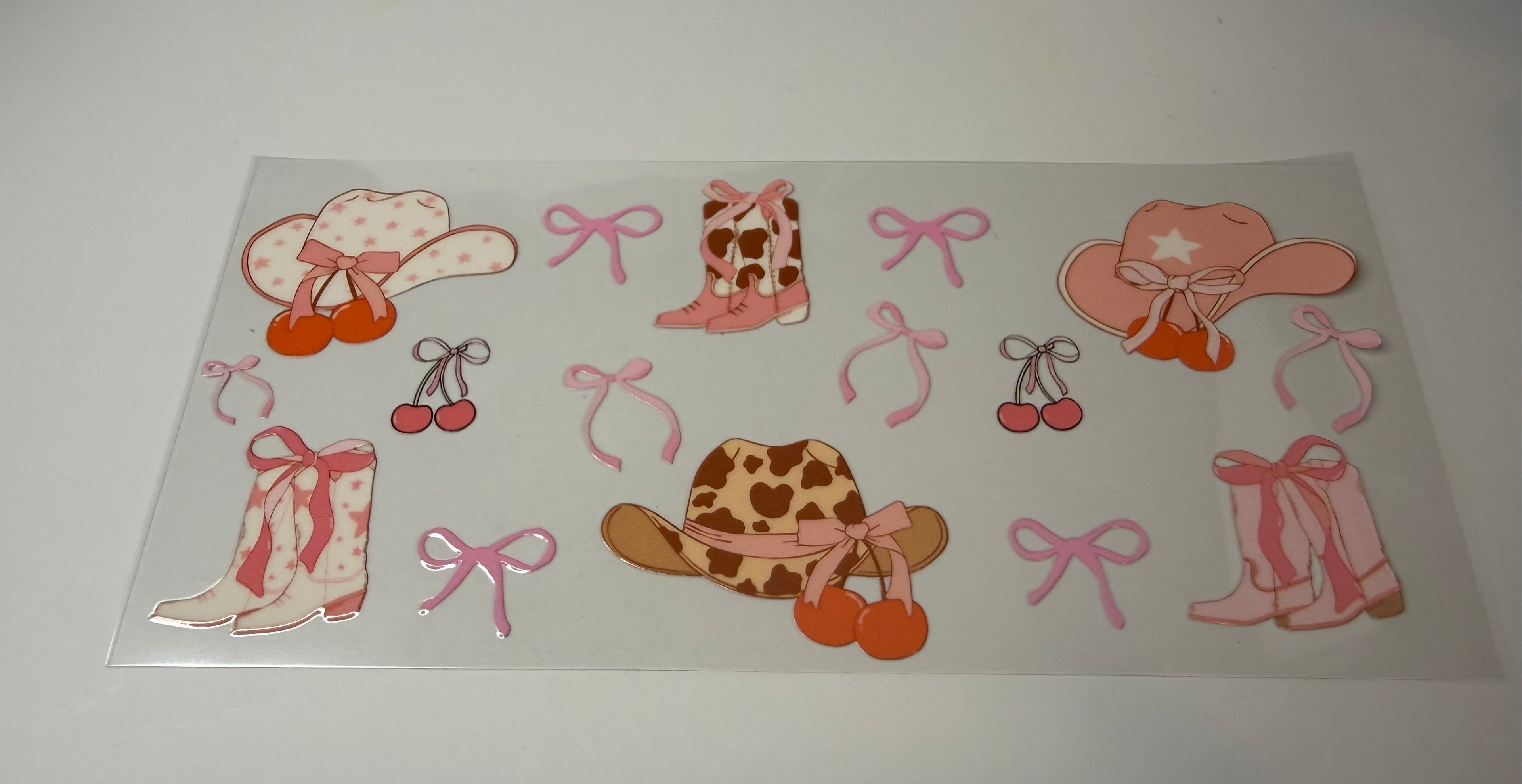 #426-PINK COWGIRL BOOTS AND HATS-COWBOY