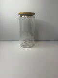 16oz Glass Snow Globe Tumbler with Clear Straw