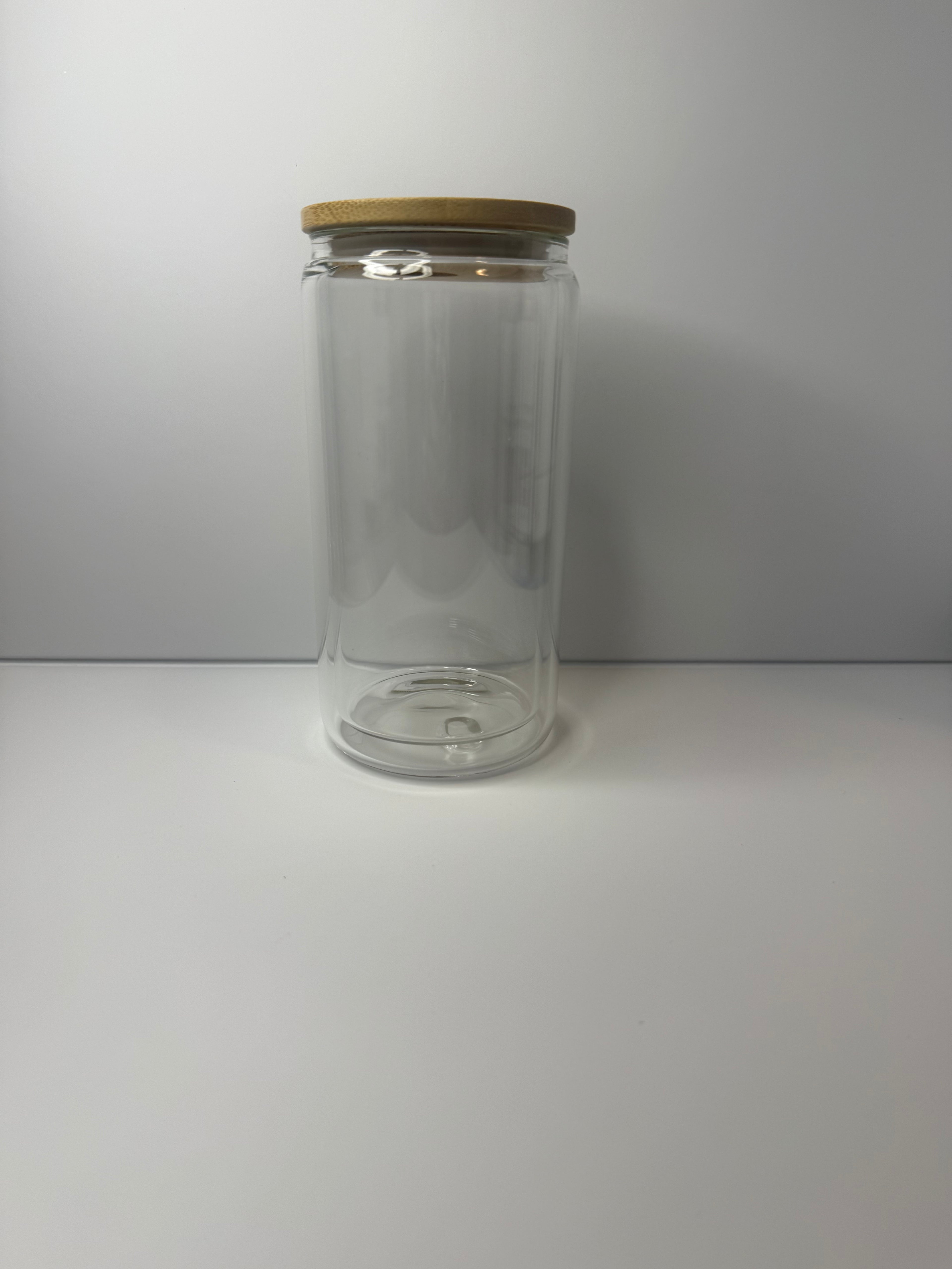 16oz Glass Snow Globe Tumbler with Clear Straw