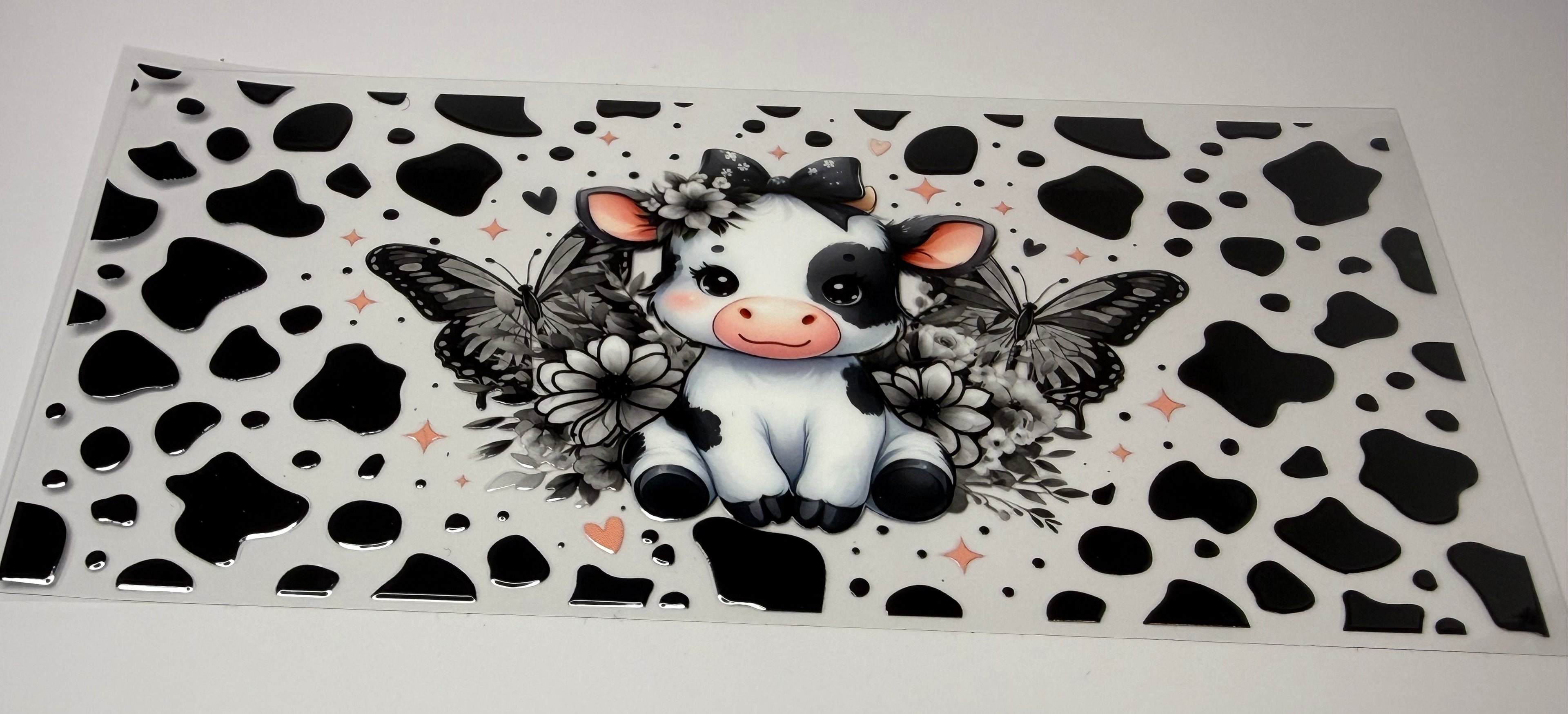 #123- BABY COW AND BUTTERFLIES