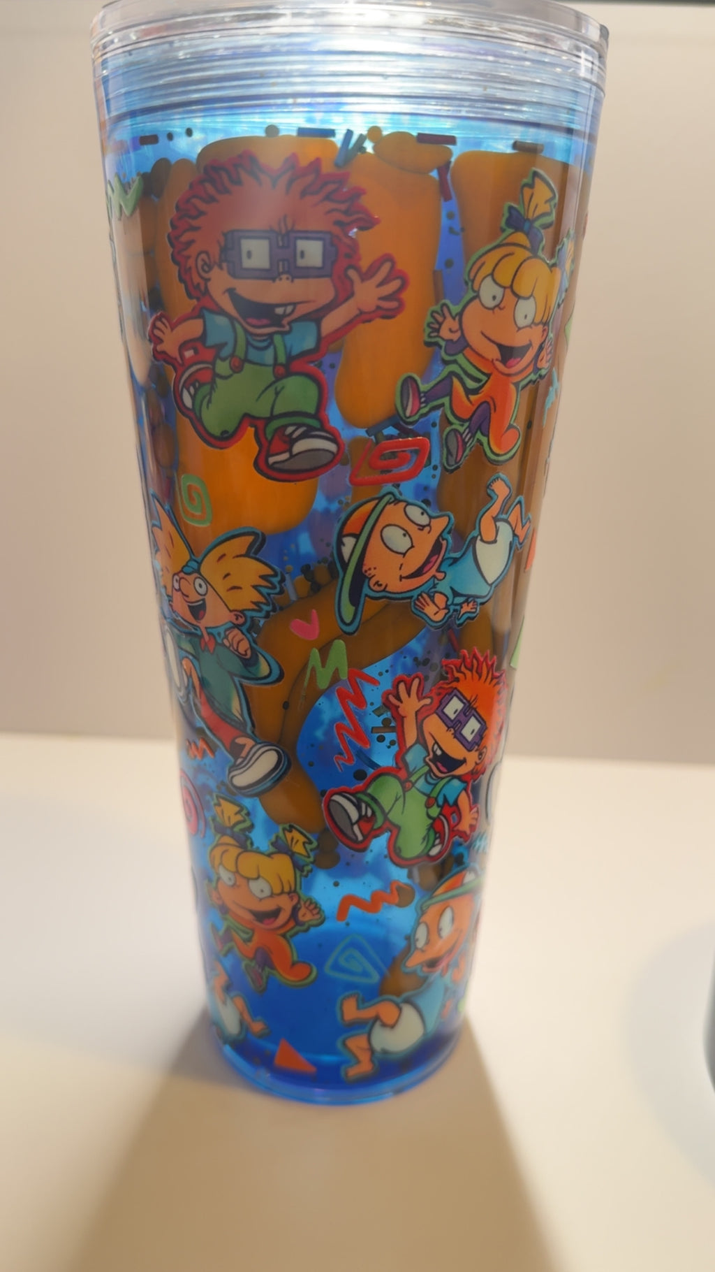 PRE-MADE LAVA 24OZ (RUG-RATS) TUMBLER W/CLEAR STRAW