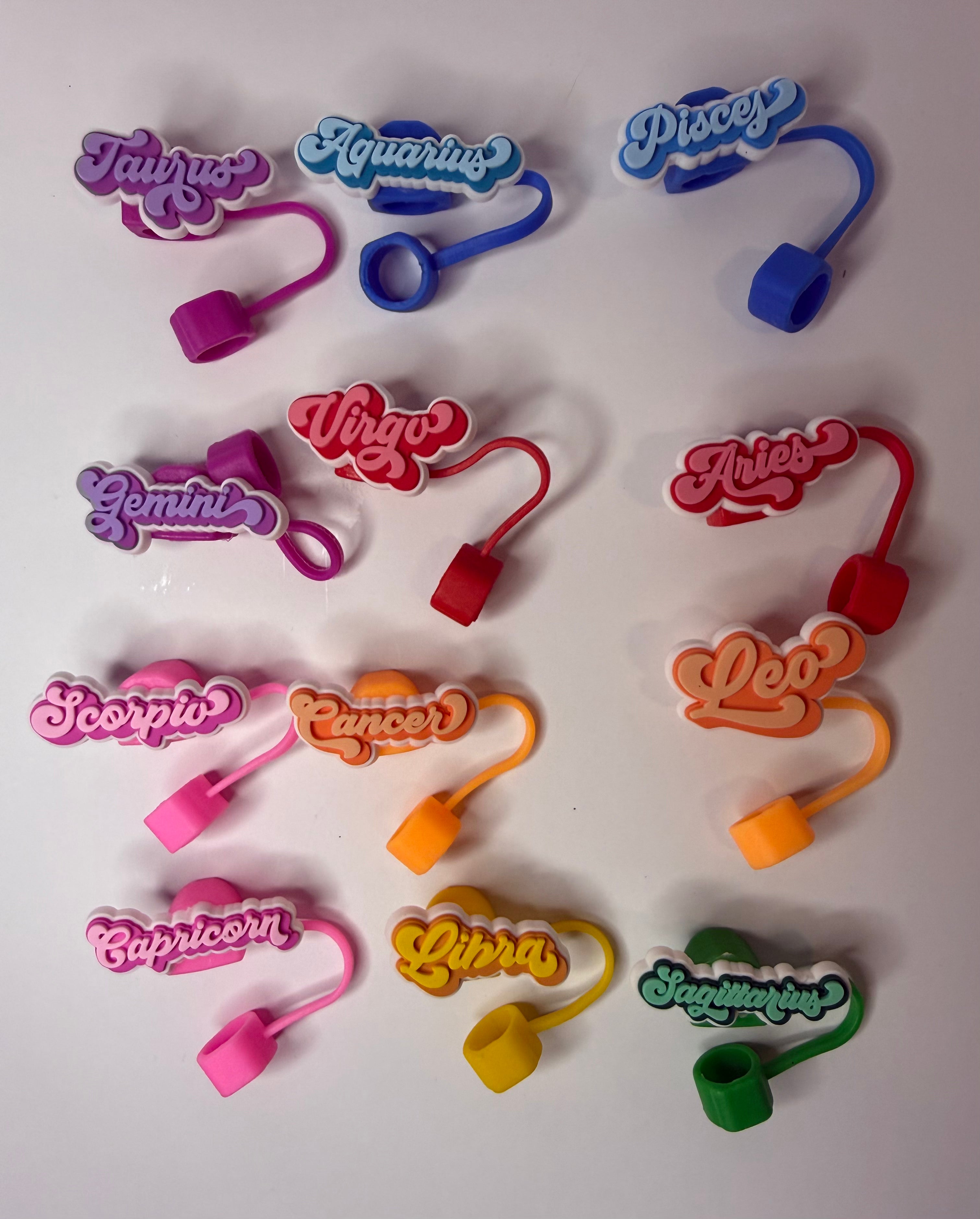 ZODIAC SIGN STRAW-TOPPERS