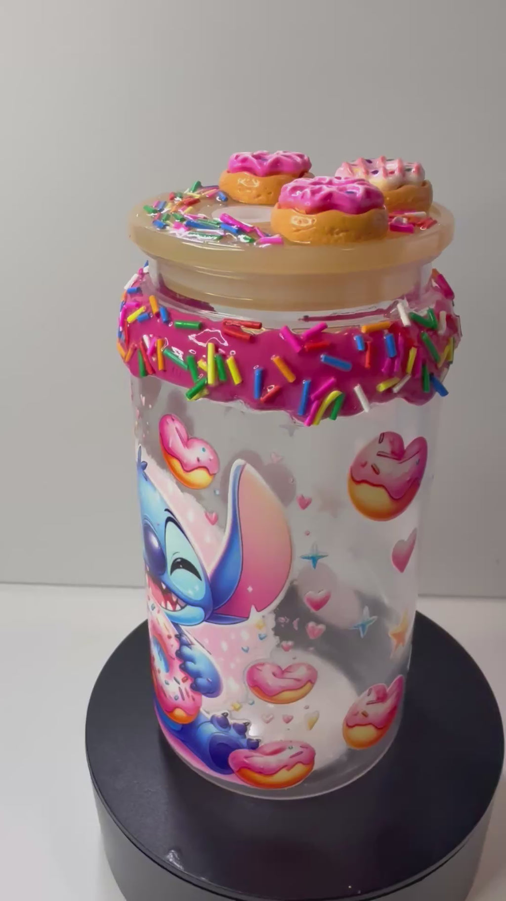 PRE-MADE STITCH NON-SNOW GLOBE ACRYLIC CUP W/ CUSTOM LID AND MATCHING STRAW